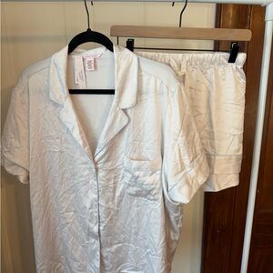 Victoria's Secret Bridal White Satin Pajama Set